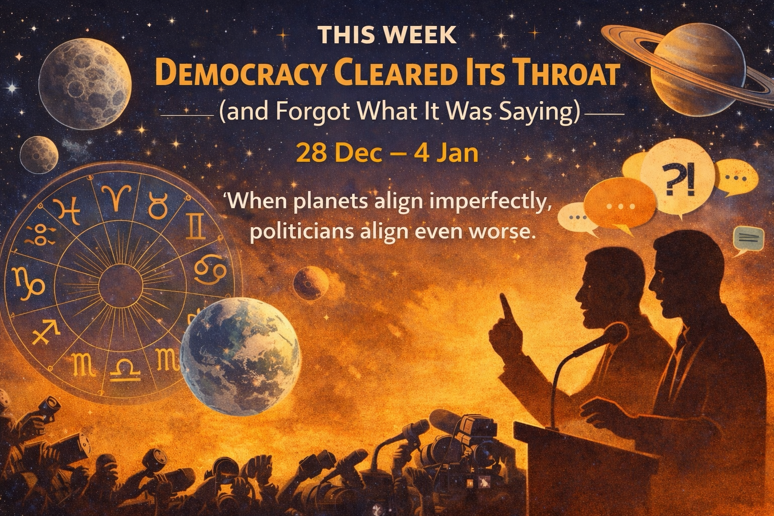 Read more about the article The Week Democracy Cleared Its Throat (and Forgot What It Was Saying)